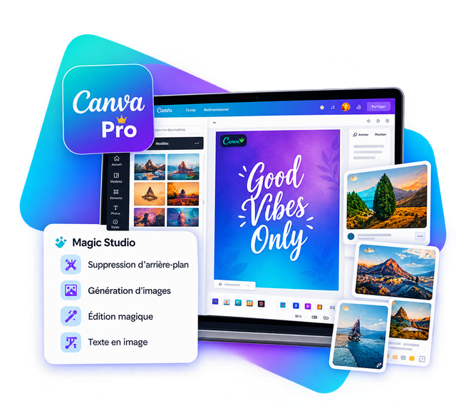 Maquette Canva Pro aux couleurs vibrantes : exemples de créations graphiques